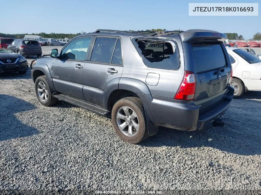 2008 Toyota 4Runner Limited V6 VIN: JTEZU17R18K016693 Lot: 40596531