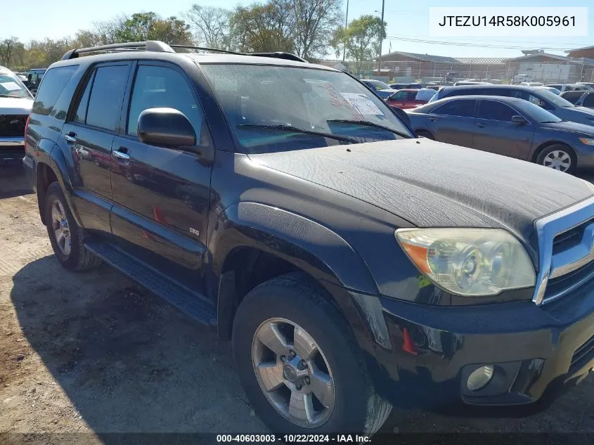 2008 Toyota 4Runner Sr5 V6 VIN: JTEZU14R58K005961 Lot: 40603003