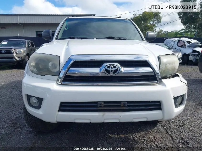 2008 Toyota 4Runner Sport V6/Sr5 V6 VIN: JTEBU14R98K023915 Lot: 40668035