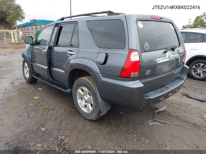 JTEZU14RX8K022416 2008 Toyota 4Runner Sr5 V6