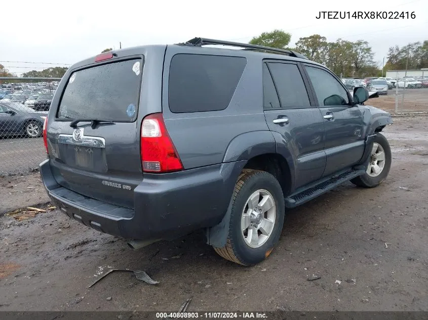 JTEZU14RX8K022416 2008 Toyota 4Runner Sr5 V6