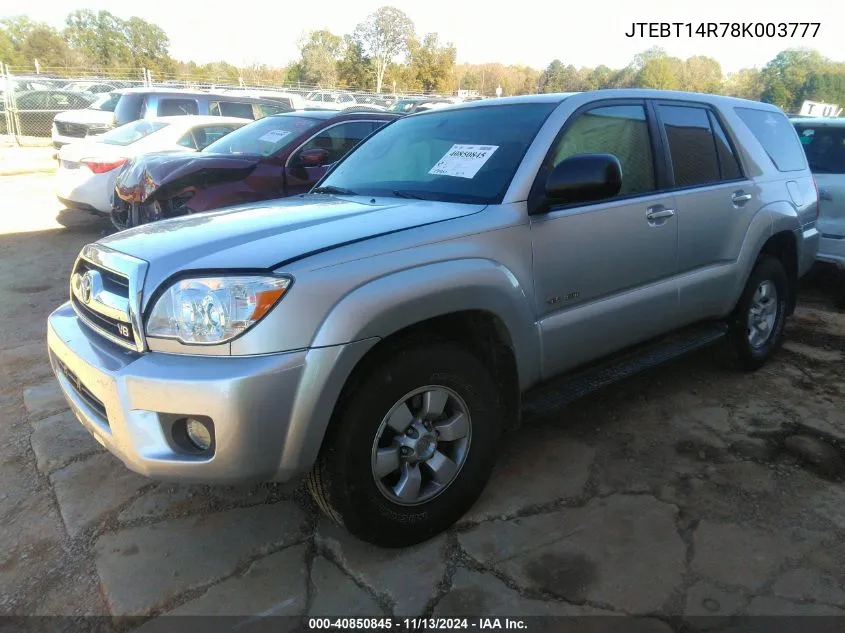 2008 Toyota 4Runner Sr5 V8 VIN: JTEBT14R78K003777 Lot: 40850845