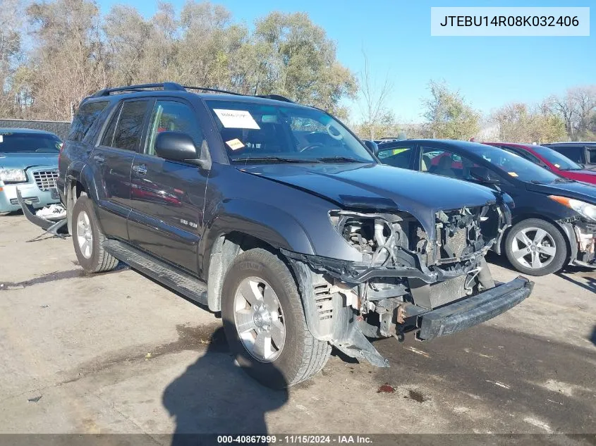 2008 Toyota 4Runner Sr5 V6 VIN: JTEBU14R08K032406 Lot: 40867999