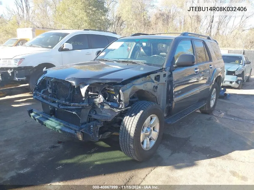 2008 Toyota 4Runner Sr5 V6 VIN: JTEBU14R08K032406 Lot: 40867999