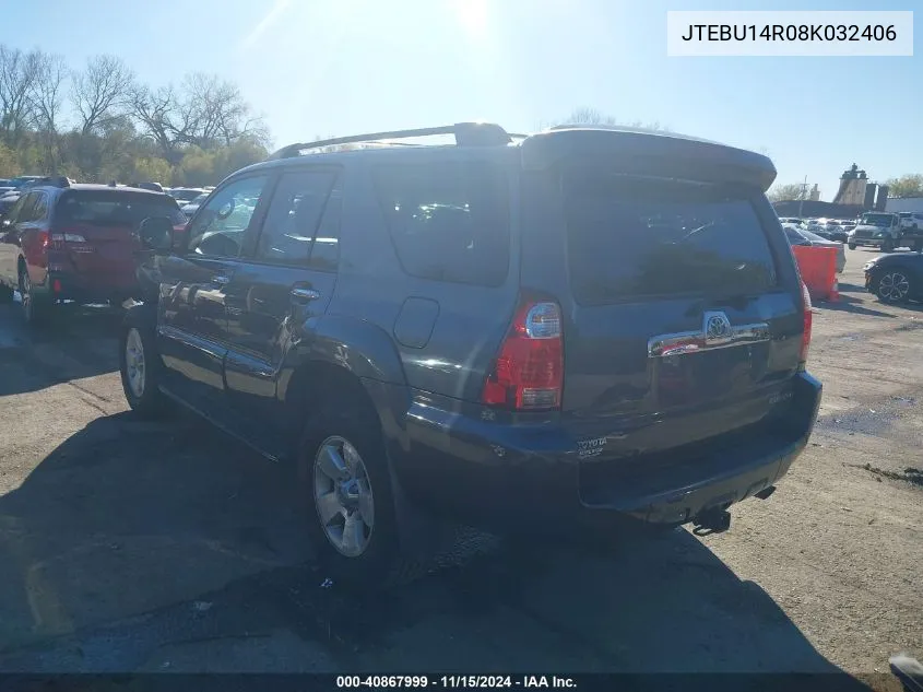 2008 Toyota 4Runner Sr5 V6 VIN: JTEBU14R08K032406 Lot: 40867999