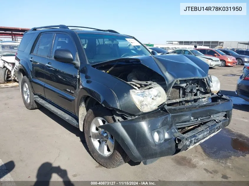 2008 Toyota 4Runner Sr5 V6 VIN: JTEBU14R78K031950 Lot: 40873127