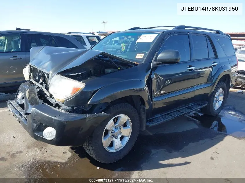 2008 Toyota 4Runner Sr5 V6 VIN: JTEBU14R78K031950 Lot: 40873127