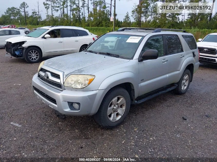 2009 Toyota 4Runner Sr5 V6 VIN: JTEZU14RX9K026192 Lot: 40289337