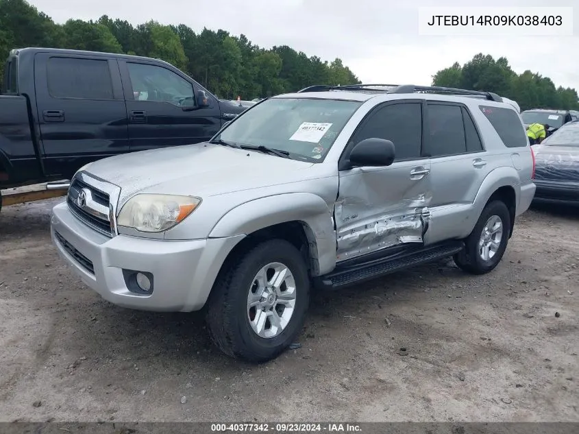 2009 Toyota 4Runner Sr5 V6 VIN: JTEBU14R09K038403 Lot: 40377342