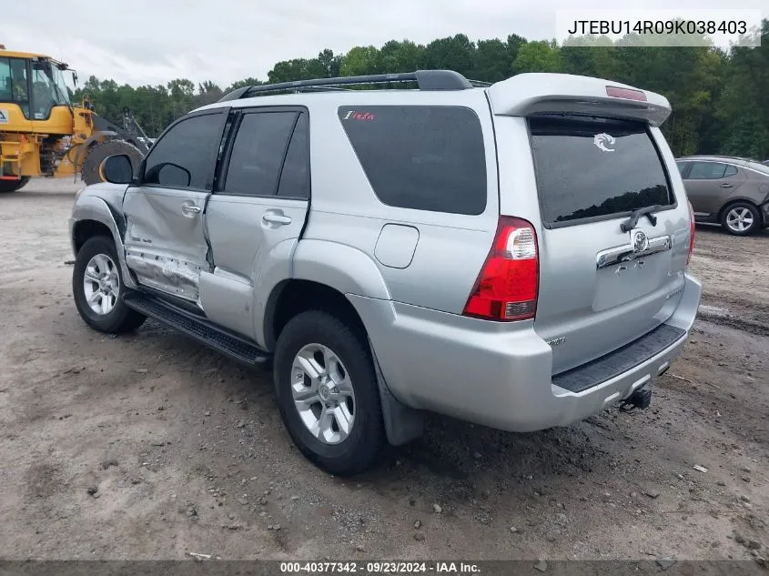 2009 Toyota 4Runner Sr5 V6 VIN: JTEBU14R09K038403 Lot: 40377342