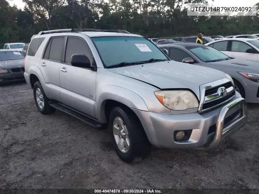 2009 Toyota 4Runner Sr5/Sport VIN: JTEZU14R79K024092 Lot: 40474578