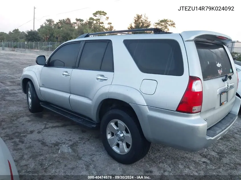 2009 Toyota 4Runner Sr5 V6 VIN: JTEZU14R79K024092 Lot: 40474578