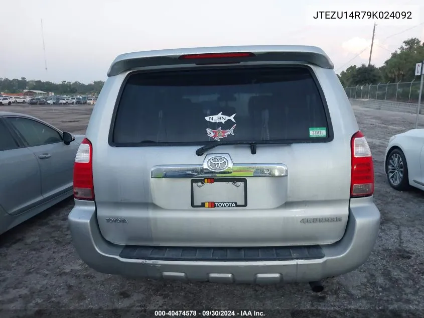 JTEZU14R79K024092 2009 Toyota 4Runner Sr5 V6