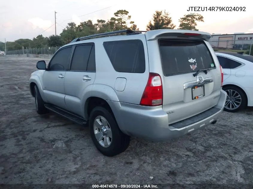 2009 Toyota 4Runner Sr5/Sport VIN: JTEZU14R79K024092 Lot: 40474578