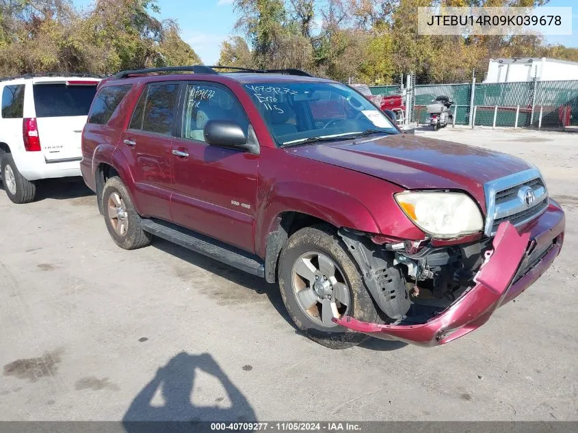 2009 Toyota 4Runner Sr5 V6 VIN: JTEBU14R09K039678 Lot: 40709277