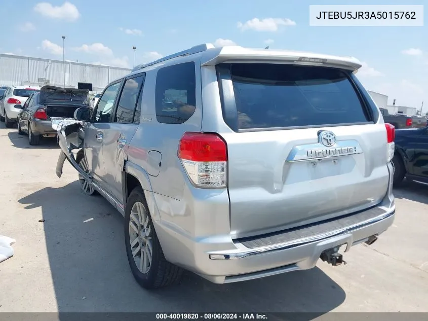 2010 Toyota 4Runner Limited V6 VIN: JTEBU5JR3A5015762 Lot: 40019820