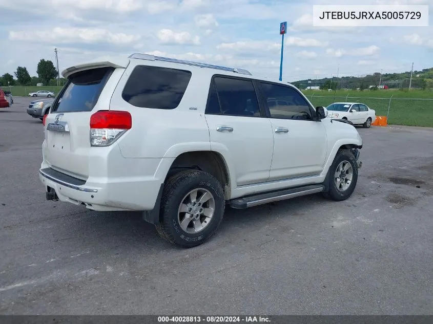 2010 Toyota 4Runner Sr5 V6 VIN: JTEBU5JRXA5005729 Lot: 40028813