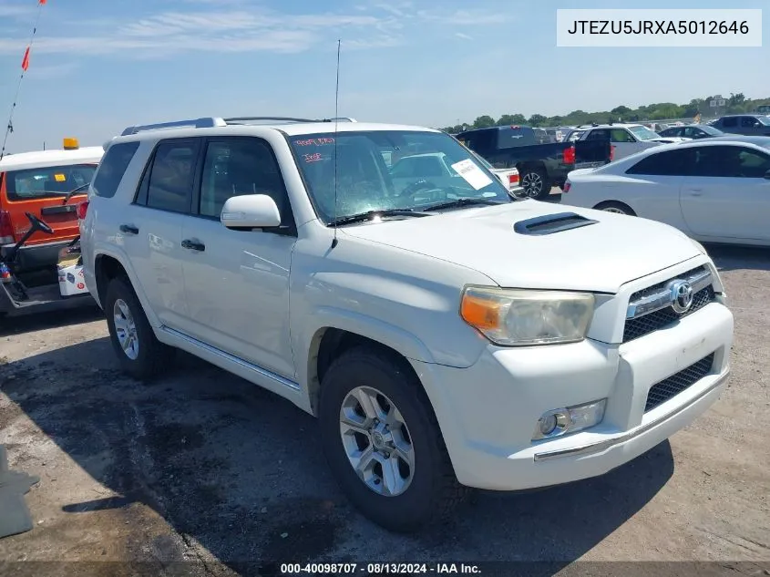 2010 Toyota 4Runner Sr5 V6 VIN: JTEZU5JRXA5012646 Lot: 40098707