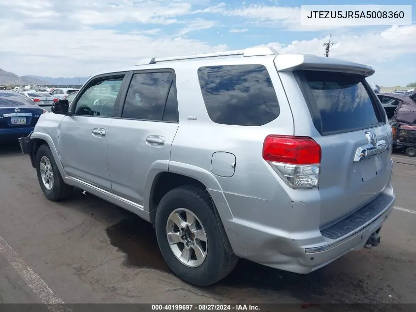 2010 Toyota 4Runner Sr5 V6 VIN: JTEZU5JR5A5008360 Lot: 40199697