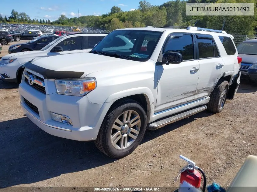 2010 Toyota 4Runner Limited V6 VIN: JTEBU5JR4A5011493 Lot: 40290576