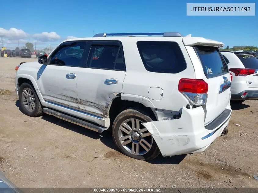 2010 Toyota 4Runner Limited V6 VIN: JTEBU5JR4A5011493 Lot: 40290576