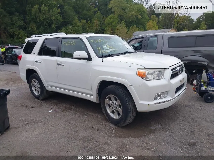 2010 Toyota 4Runner Sr5/Limited/Trail VIN: JTEBU5JR2A5005451 Lot: 40388106