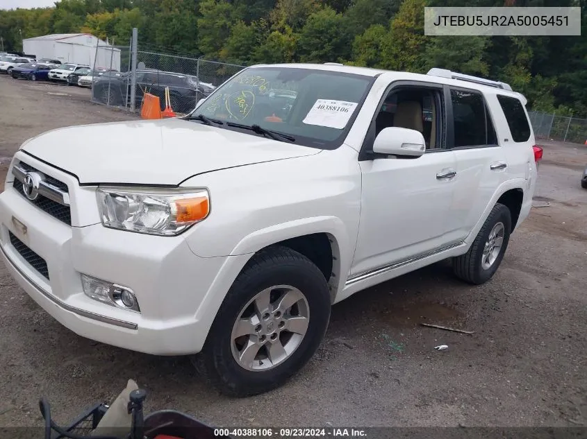 2010 Toyota 4Runner Sr5/Limited/Trail VIN: JTEBU5JR2A5005451 Lot: 40388106