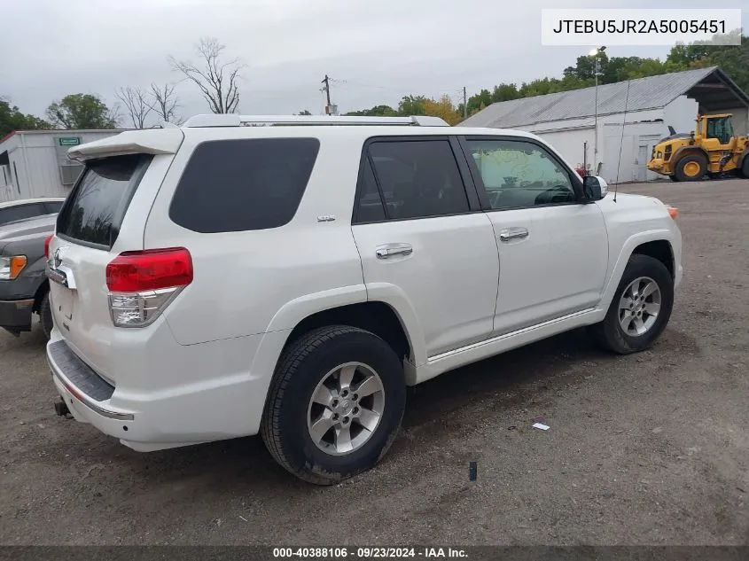 2010 Toyota 4Runner Sr5/Limited/Trail VIN: JTEBU5JR2A5005451 Lot: 40388106