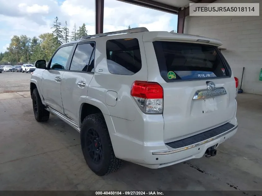 2010 Toyota 4Runner Sr5 V6 VIN: JTEBU5JR5A5018114 Lot: 40450104