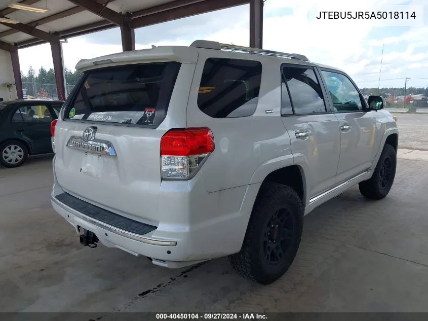 2010 Toyota 4Runner Sr5 V6 VIN: JTEBU5JR5A5018114 Lot: 40450104