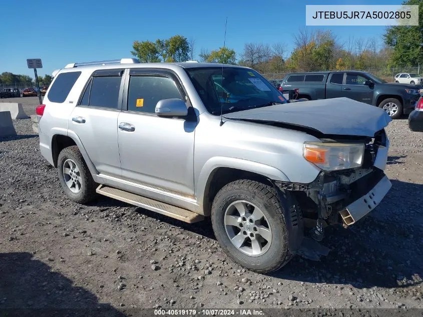 2010 Toyota 4Runner Sr5 V6 VIN: JTEBU5JR7A5002805 Lot: 40519179