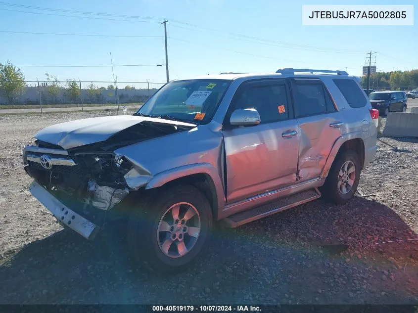 2010 Toyota 4Runner Sr5 V6 VIN: JTEBU5JR7A5002805 Lot: 40519179