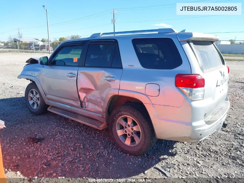 2010 Toyota 4Runner Sr5 V6 VIN: JTEBU5JR7A5002805 Lot: 40519179