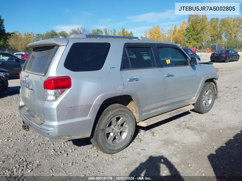 2010 Toyota 4Runner Sr5 V6 VIN: JTEBU5JR7A5002805 Lot: 40519179