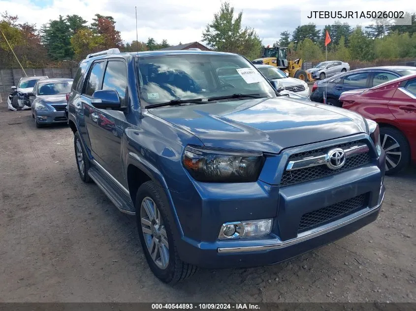 2010 Toyota 4Runner Limited V6 VIN: JTEBU5JR1A5026002 Lot: 40544893