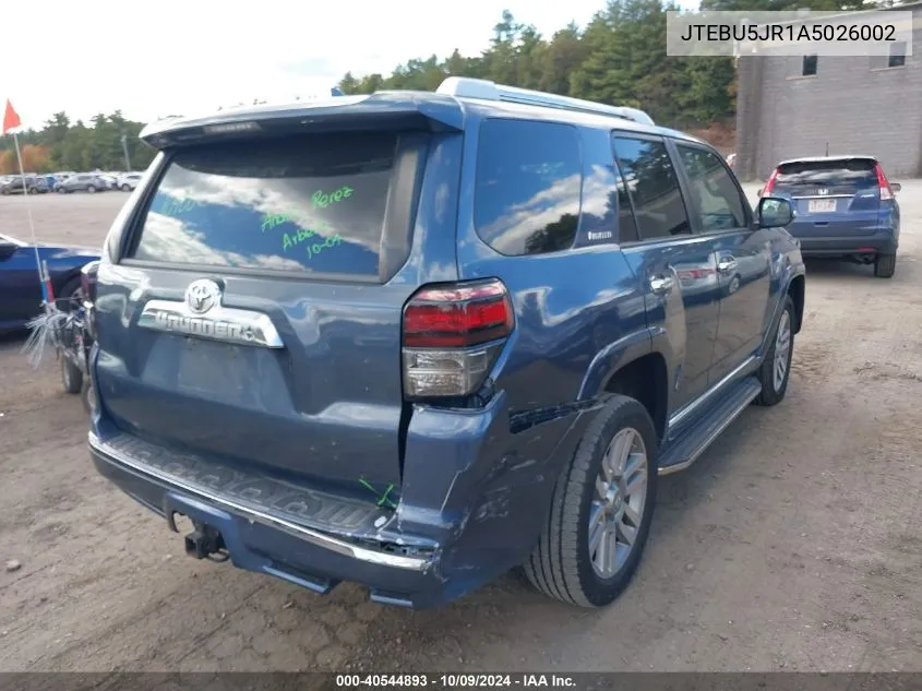 JTEBU5JR1A5026002 2010 Toyota 4Runner Limited V6