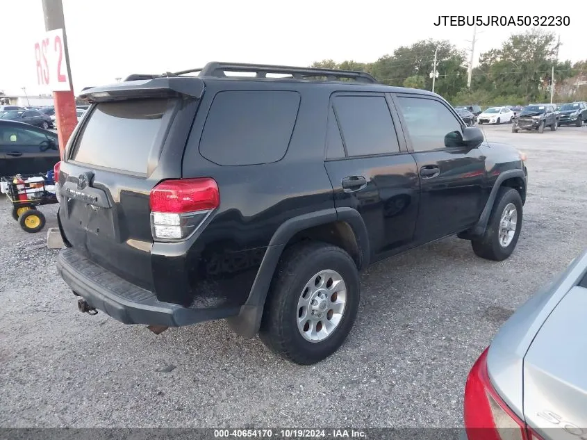 2010 Toyota 4Runner Trail V6 VIN: JTEBU5JR0A5032230 Lot: 40654170