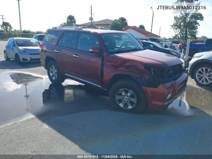 JTEBU5JR9A5012316 2010 Toyota 4Runner Sr5 V6