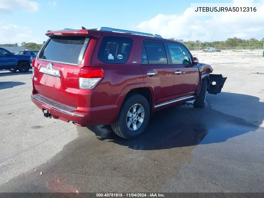 JTEBU5JR9A5012316 2010 Toyota 4Runner Sr5 V6