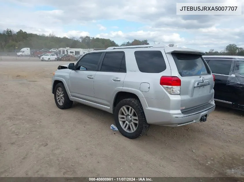 2010 Toyota 4Runner Limited V6 VIN: JTEBU5JRXA5007707 Lot: 40800981