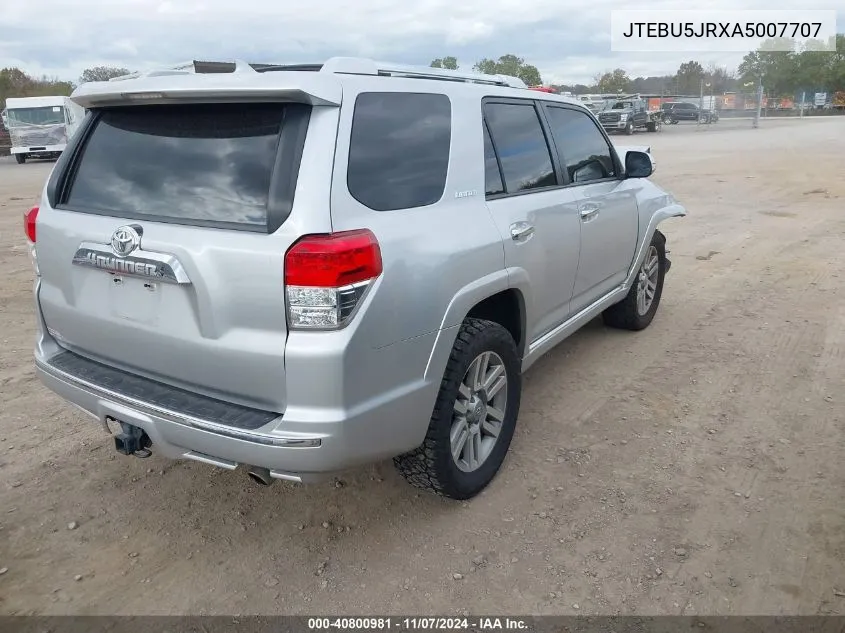 2010 Toyota 4Runner Limited V6 VIN: JTEBU5JRXA5007707 Lot: 40800981