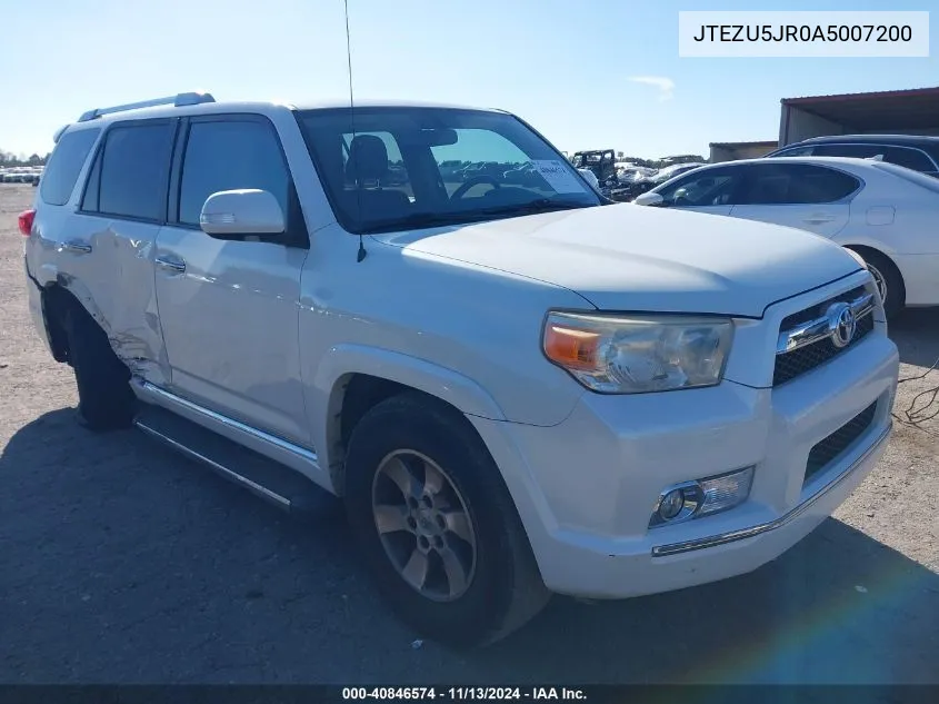 2010 Toyota 4Runner Sr5 V6 VIN: JTEZU5JR0A5007200 Lot: 40846574