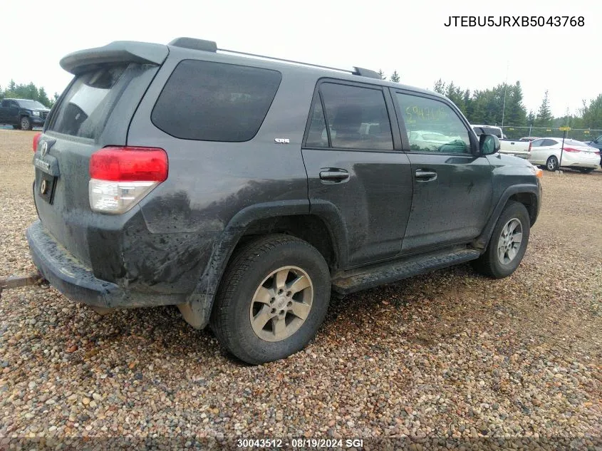 2011 Toyota 4Runner Sr5/Limited/Trail VIN: JTEBU5JRXB5043768 Lot: 30043512