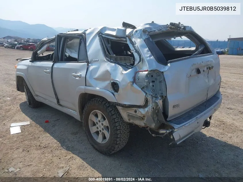 2011 Toyota 4Runner Sr5 V6 VIN: JTEBU5JR0B5039812 Lot: 40019891