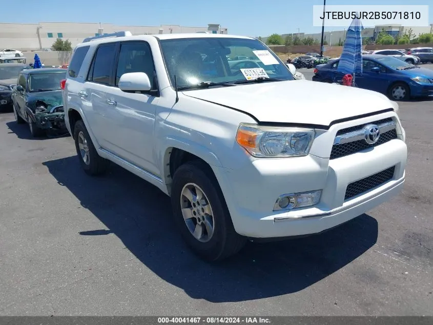 2011 Toyota 4Runner Sr5 V6 VIN: JTEBU5JR2B5071810 Lot: 40041467