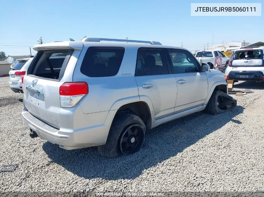 2011 Toyota 4Runner Limited V6 VIN: JTEBU5JR9B5060111 Lot: 40052637