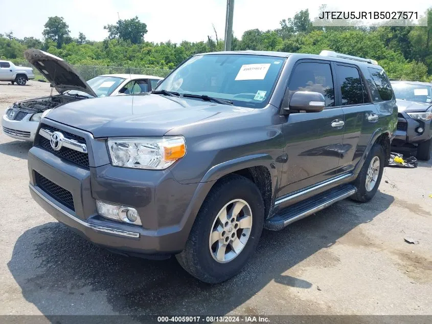 2011 Toyota 4Runner Sr5 V6 VIN: JTEZU5JR1B5027571 Lot: 40059017