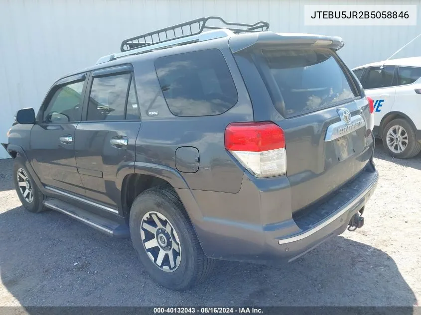 2011 Toyota 4Runner Sr5 V6 VIN: JTEBU5JR2B5058846 Lot: 40132043