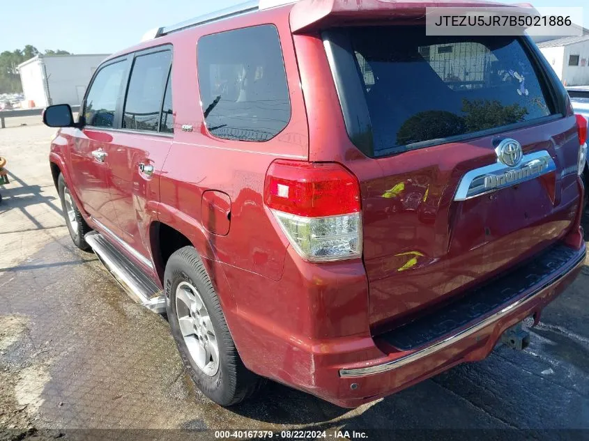 2011 Toyota 4Runner Sr5 V6 VIN: JTEZU5JR7B5021886 Lot: 40167379