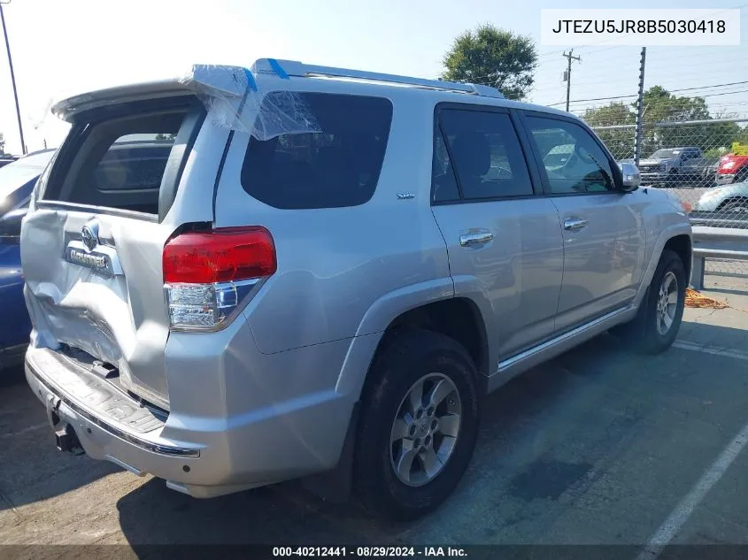 2011 Toyota 4Runner Sr5 V6 VIN: JTEZU5JR8B5030418 Lot: 40212441